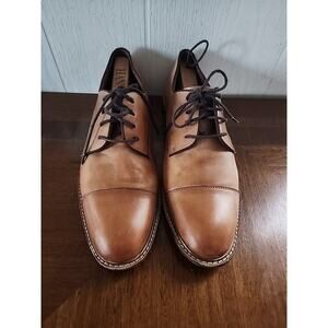 Vince Camuto Lamson brown leather cap toe oxfords Sz 10 (READ)